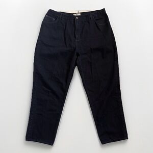 LL Bean VTG Jeans Original Relaxed Fit Womens 20 Black High Rise Mom Denim